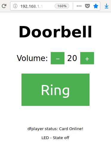 The web page of the doorbell speaker