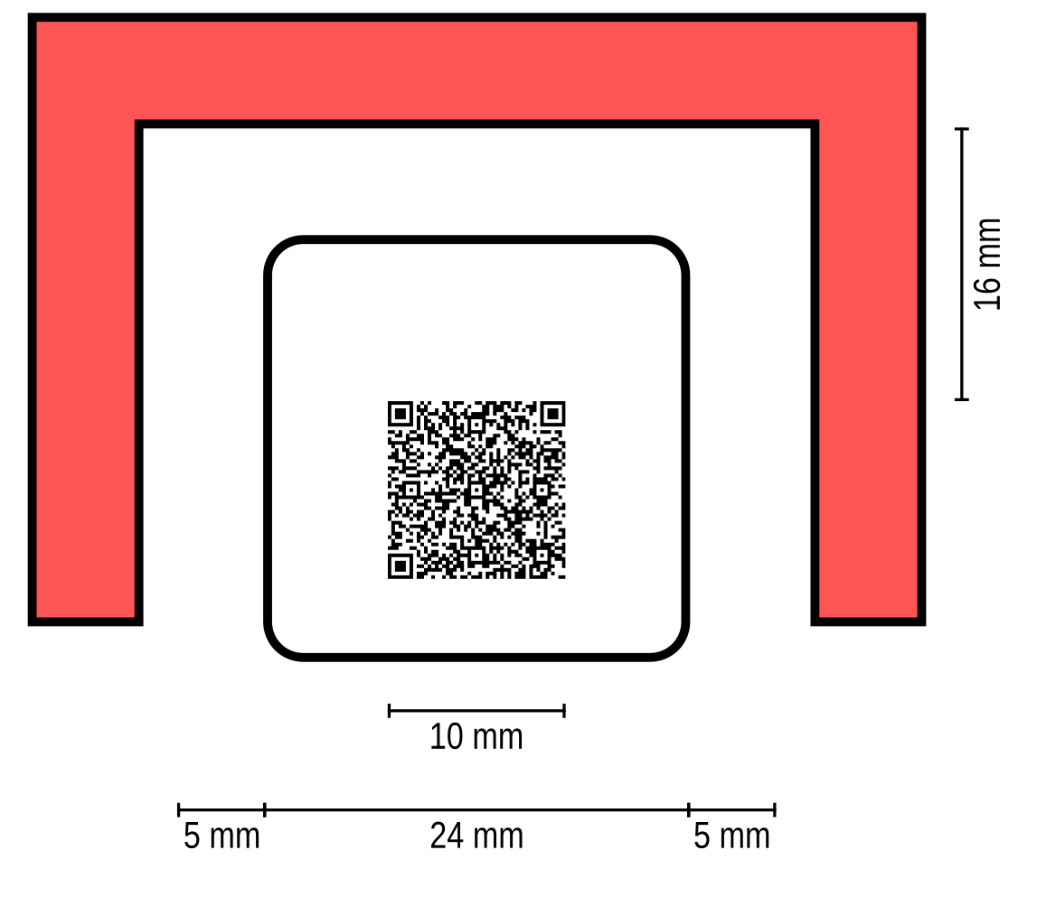 The window is 24×24 mm, the camera should see at least 10×10 mm in the center